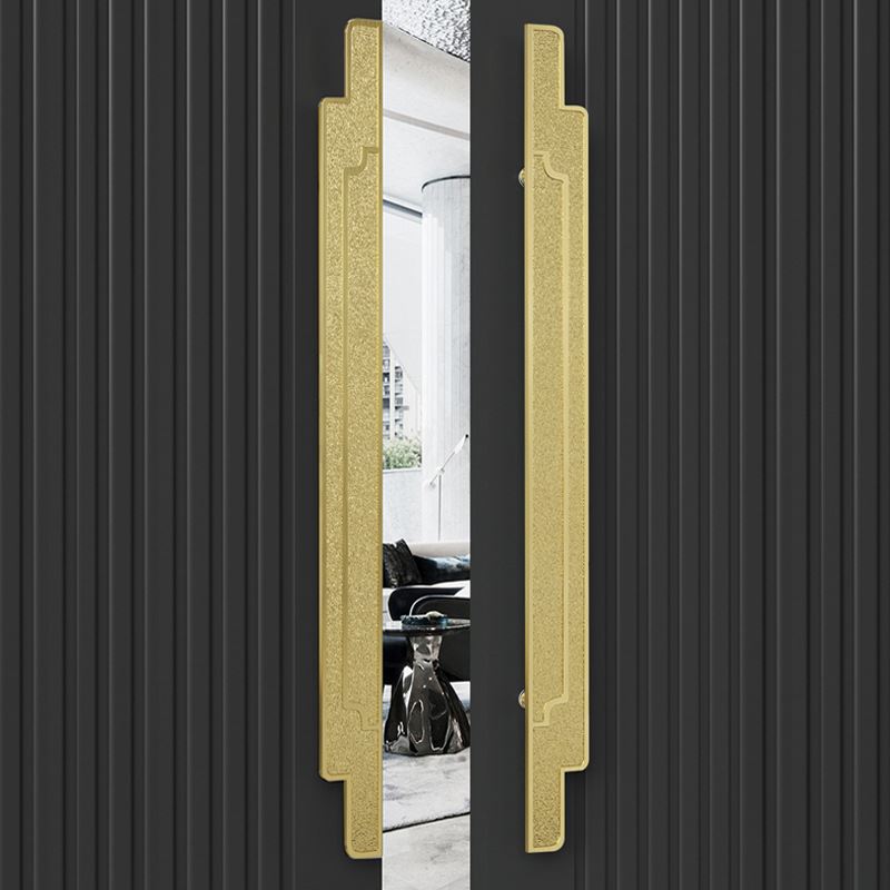 极速大拉手仿古铜色拉门扶手铝板精D雕回纹玻璃门把手新中式大门