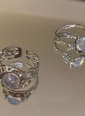 极速Elegant Whitem Opal Irregular Ring Fashion Vintage Metal