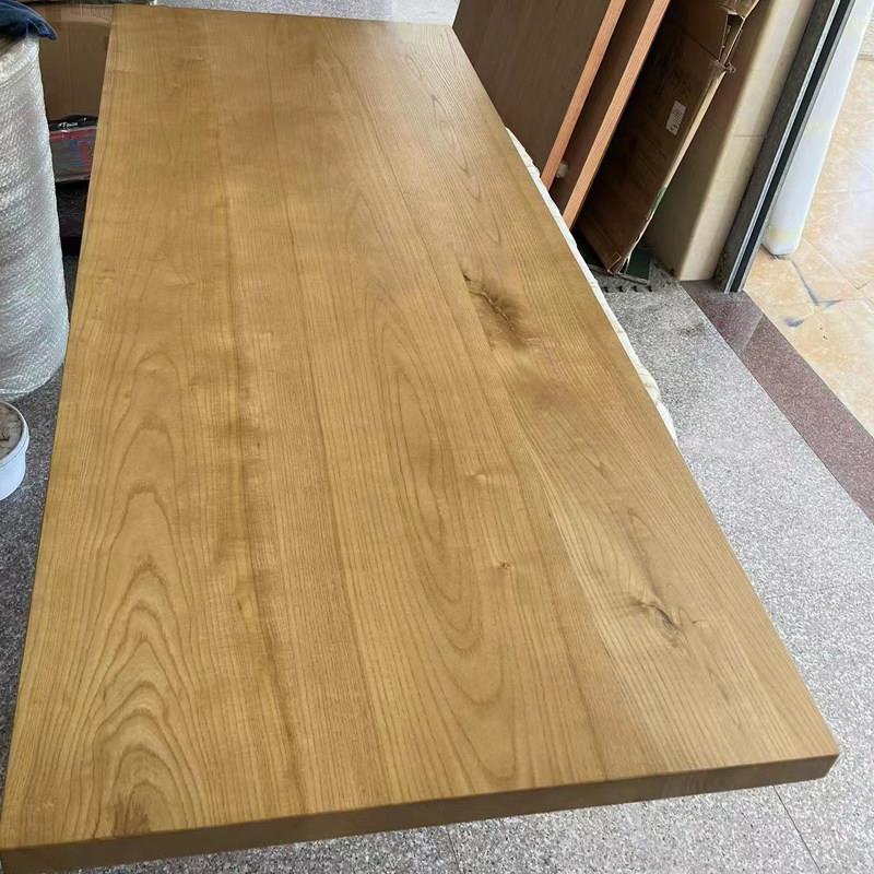 新品实木板定制白蜡木原木t升降桌面板材餐桌松木大板吧台榆木茶图片