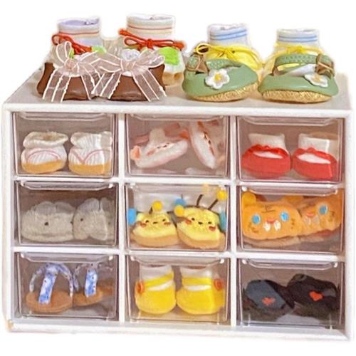 极速棉花娃娃鞋子收纳盒20cmw塑料透明bjd玩偶15cm配件用防尘展示