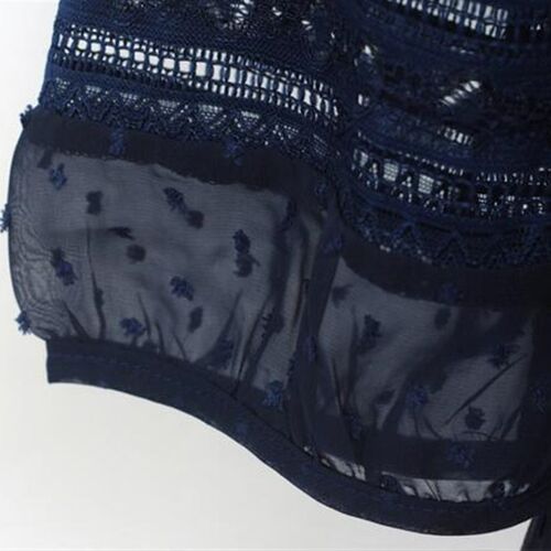 极速Womens Korea Stylqe Fashion Sheer Blouses Half Sleeve Bl