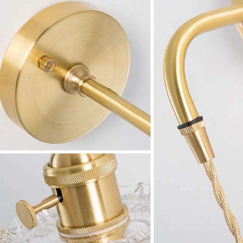 极速北欧ins少女网红全铜轻奢卧室床头壁L灯吊灯简约现代温馨日式