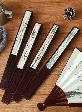 极速1Pcs Retro Folding Silk Fan Chinese Style DecorWative Me