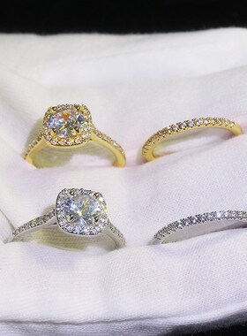 极速Rings for Women Square wFour Prong Cubic Zirconia Rings