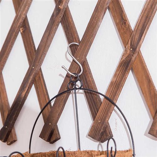 极速实木阳台墙上花架墙面网格篱笆攀爬J架装饰防腐木栅栏庭院挂