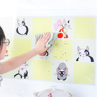 极速厨房防油贴纸耐高温防火墙上自粘可撕式炒菜防溅X加厚瓷砖墙