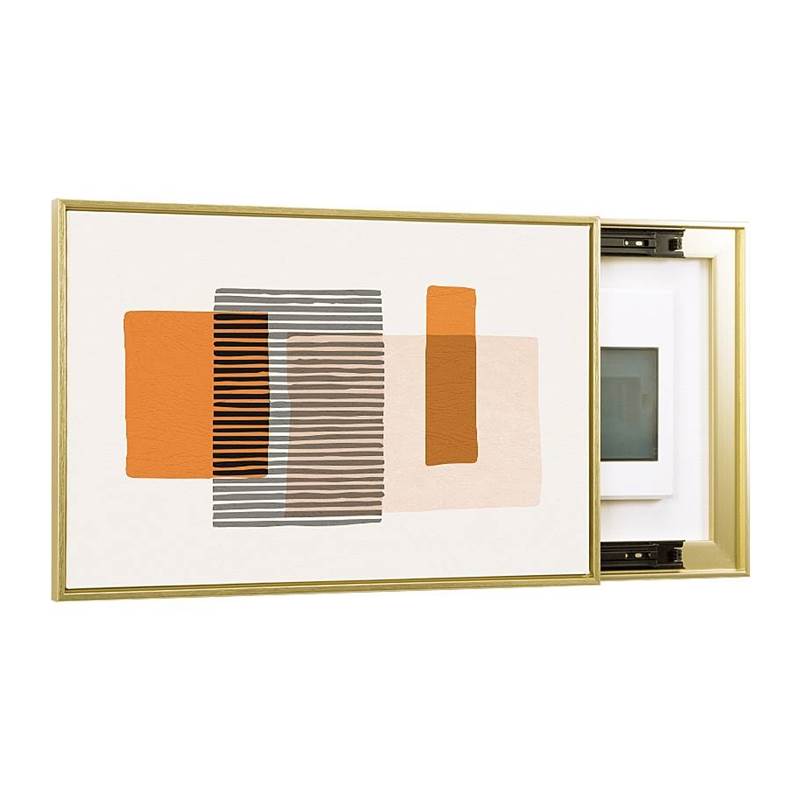 极速北欧风电表箱装饰p画横款左右推拉配电箱遮挡电闸盒V挂画电源