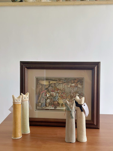 瑞典进口Aveva好奇猫摆件 手工陶土猫咪书柜桌面装饰品礼品
