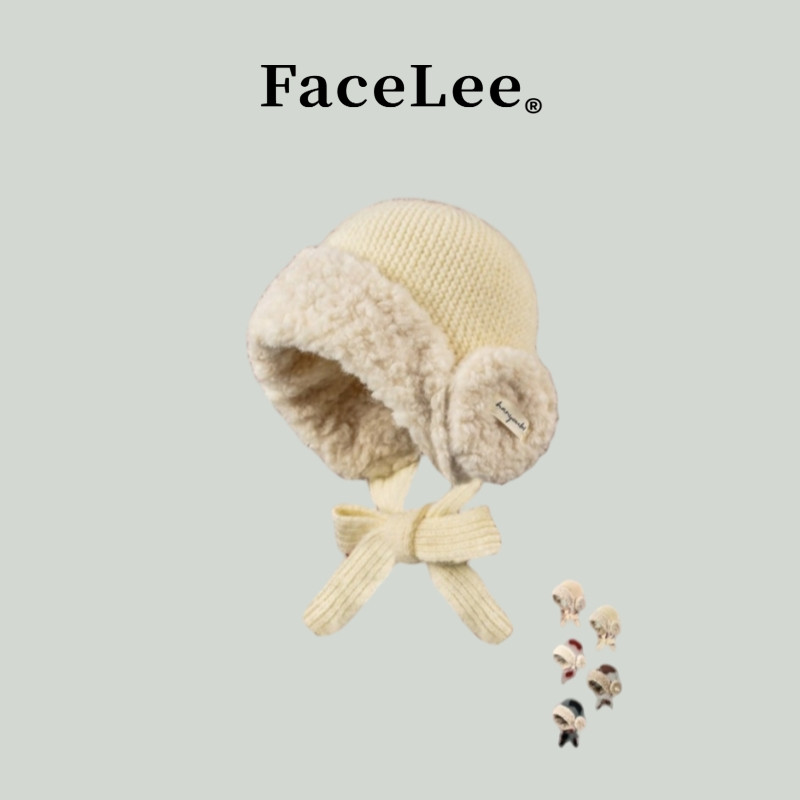 FaceLee日本设计师联名款秋冬新款毛绒雷锋帽女加厚耳罩保暖系带