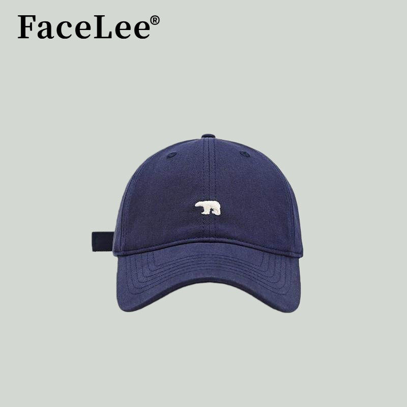 FaceLee日本设计师联名款2025新款北极熊鸭舌帽女加大加深宽帽檐