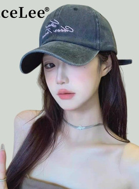 FaceLee日本设计师联名款赵露思同款棒球帽女2025新款灰色秋冬薄