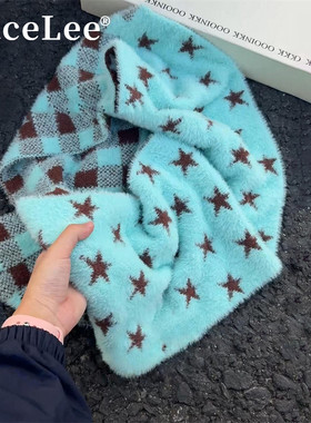 FaceLee日本设计师联名款AB面都可戴古早五角星星深棕蓝色双面彷