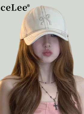 FaceLee日本设计师联名款爆火蝴蝶结刺绣棒球帽女2025秋冬新款帽