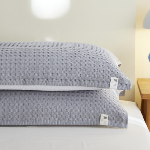 安懒懒 A类全棉华夫格纯棉枕头巾枕巾纱布枕套巾一对装52*75cm