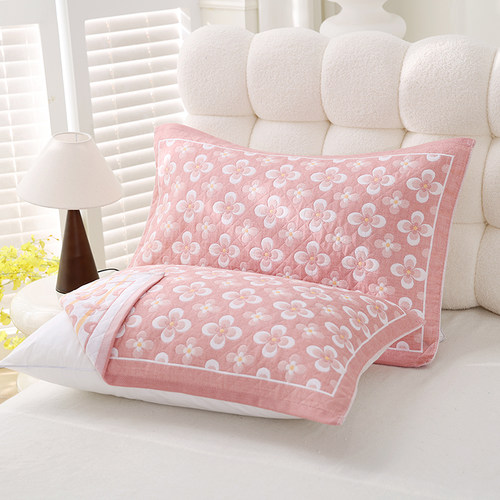 纯棉枕巾一对装全棉柔软透气纱布加大加厚枕头巾四季学生成人盖巾