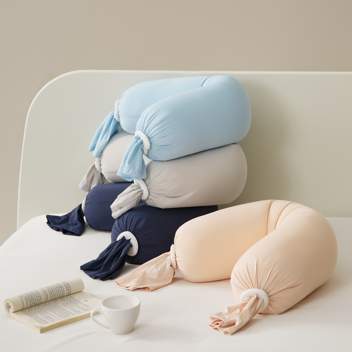 安懒懒亲肤舒适简约纯色糖果枕