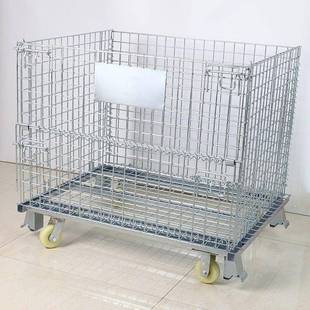 仓储笼折叠金属框快递仓储物流笼车蝴蝶笼网格铁笼周转网笼带轮笼
