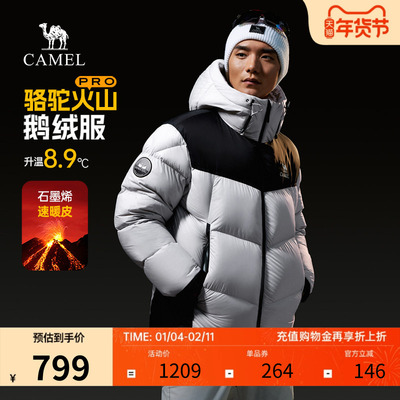 骆驼火山羽绒服短款休闲