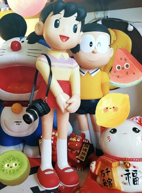 【拾壹.】大号哆啦A梦家居摆件小夫静香大雄胖虎手办公仔生日礼物