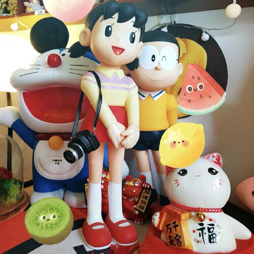 【拾壹.】大号哆啦A梦家居摆件小夫静香大雄胖虎手办公仔生日礼物