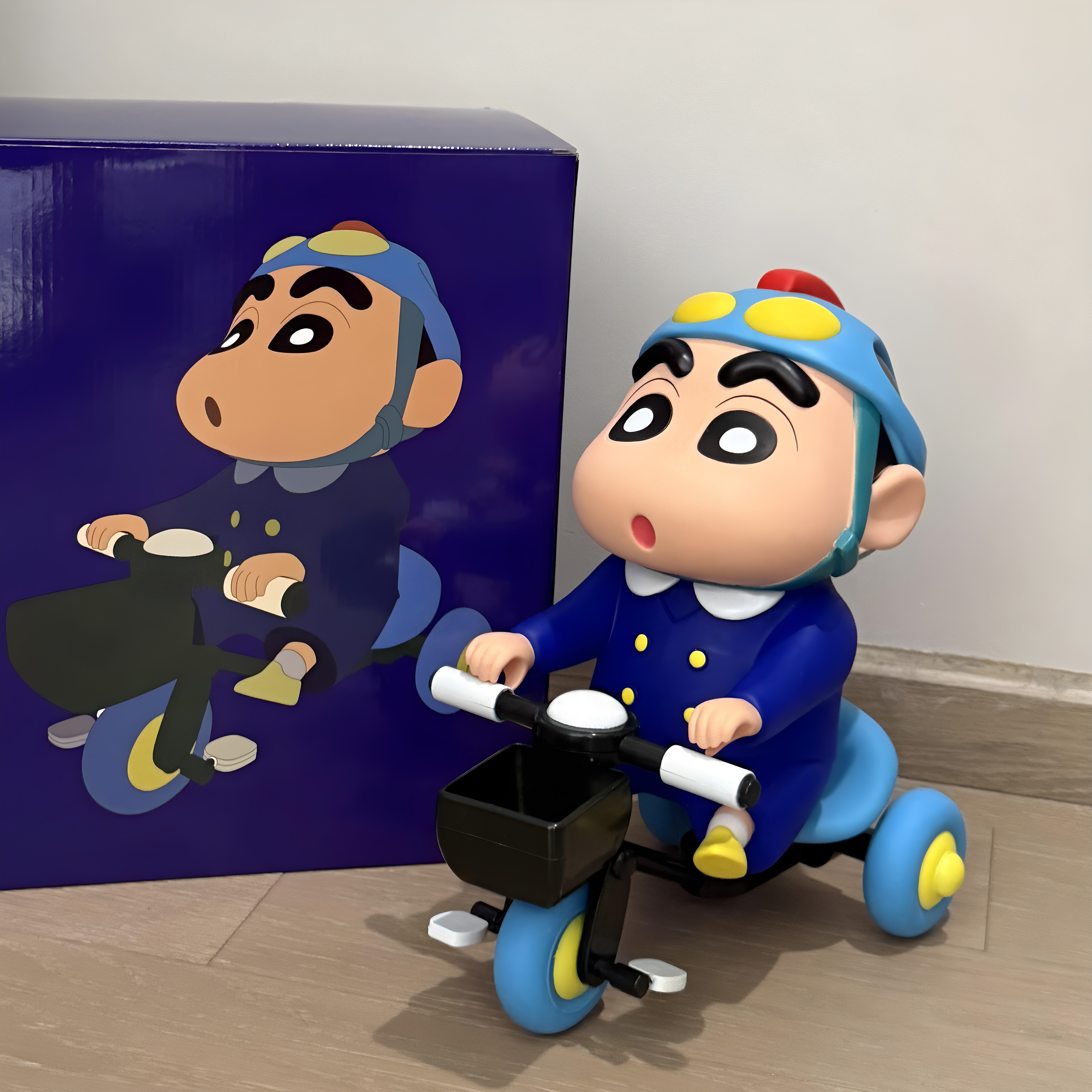 单车小新手办蜡笔小新野原新之助动漫周边二次元模型大号摆件礼物