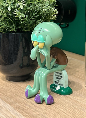 【拾壹】海绵宝宝 郁闷章鱼哥手办创意摆件办公室桌面电脑桌装饰