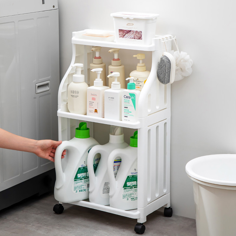 化妆室置物架浴室带轮小推车洗漱台塑料收纳柜多层架落地置物架,收纳整理,整理架/置物架/收纳架,淘宝优惠券,粉丝福利购,淘宝优惠卷