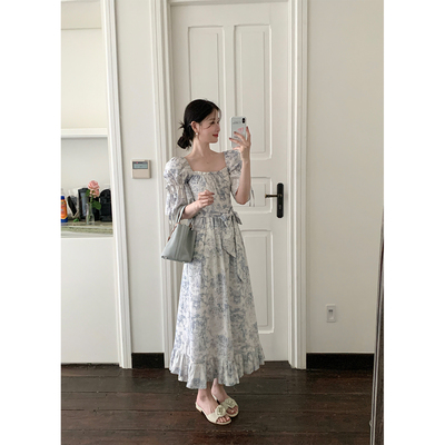 炸鸡欧尼JeJuna系带收腰连衣裙