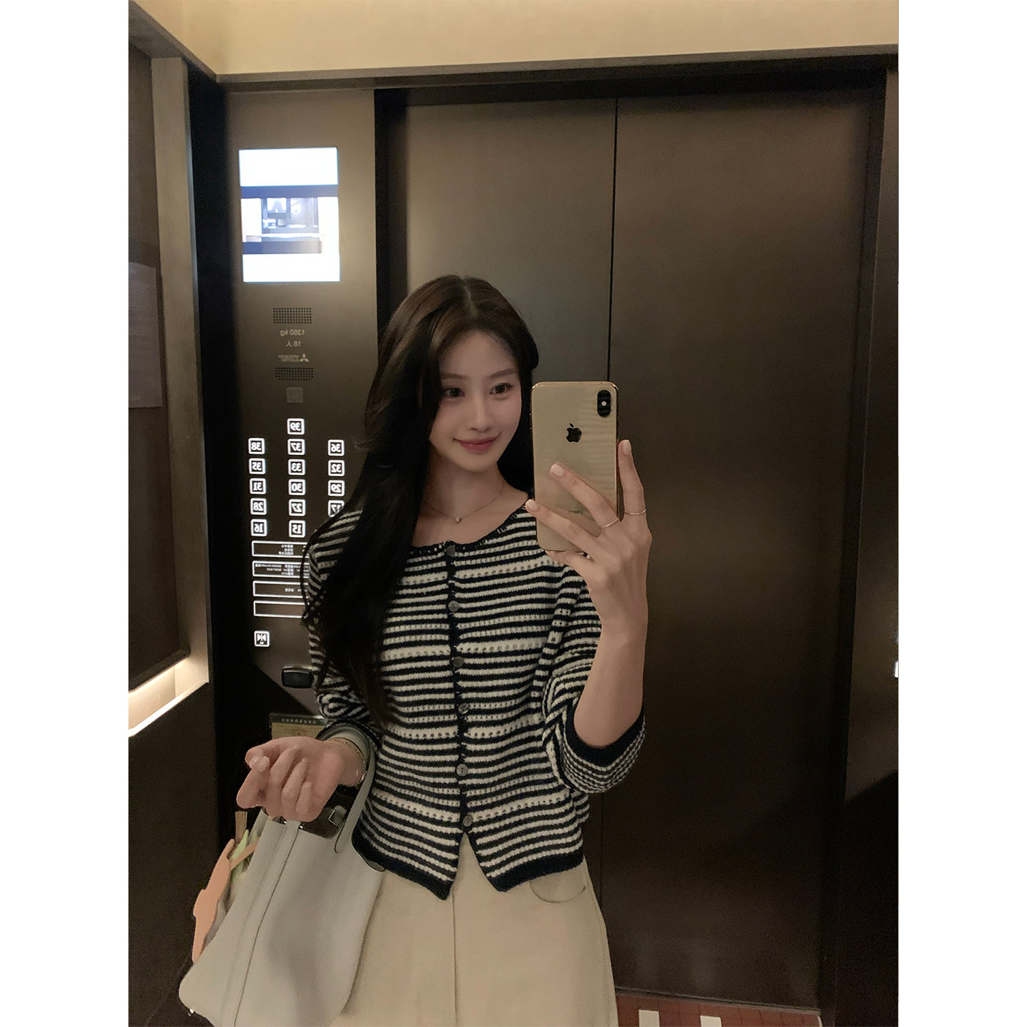 炸鸡欧尼JeJuna 侘寂风 早秋条纹针织羊毛开衫休闲百搭毛衣外套女,女装/女士精品,毛针织衫,淘宝优惠券,粉丝福利购,淘宝优惠卷