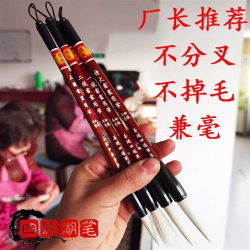 毛笔兼毫专业级中号大小号中楷精品书法楷书隶书行书专用国画套装