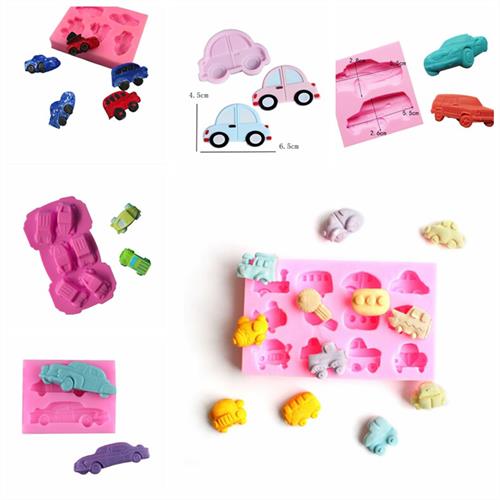 汽车硅胶模具卡通赛车手工巧克力模翻糖蛋糕烘焙装饰软陶黏土工具