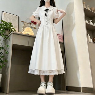 学院风初中生少女气质连衣裙2026夏装新款高中学生法式显瘦长裙