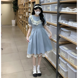 甜美森系小清新蓬蓬连衣裙女夏新款法式小个子可爱公主风度假短裙