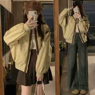 港风宽松棒球服外套少女2026春秋季新款初中高中学生休闲百搭夹克