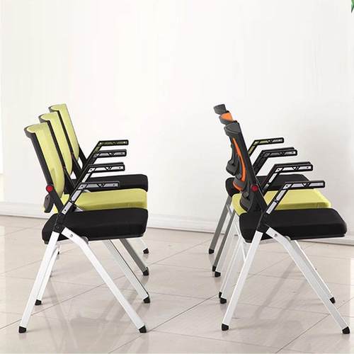 新款直销折叠培训椅带写字板课桌椅会议椅新闻椅子布艺工厂直供职