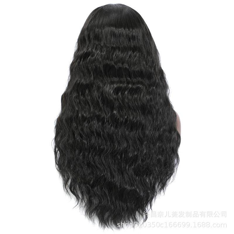 新款直销跨境欧美T蕾丝/13*2.5蕾丝假发女黑色蕾丝长卷发全头套整
