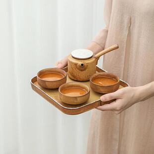 新款 家用客厅办公室陶瓷简约泡茶壶 直销轻奢日式 粗陶功夫茶具套装