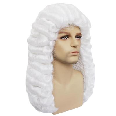 新款直销跨境假发 欧美定制法官男律师头wig 高温丝化纤头套假发