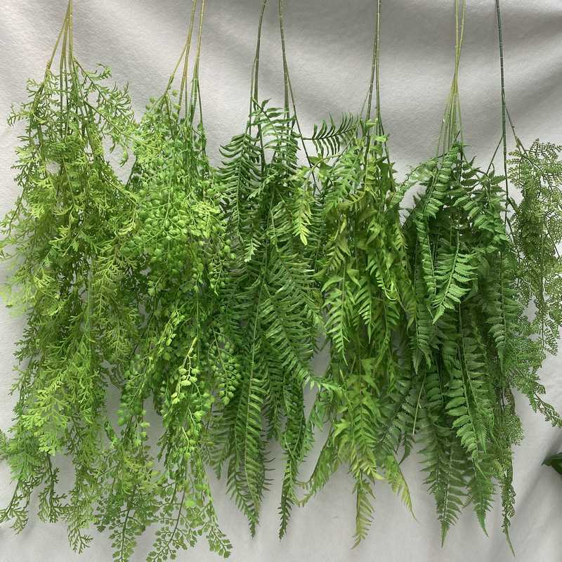 新款直销跨境仿真绿植人造软胶藤条植物墙DIY壁挂绿色植物家居装