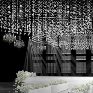 新款 直销婚庆道具镂空水晶珠帘分段珠串珠链婚礼菠萝珠线帘子背景