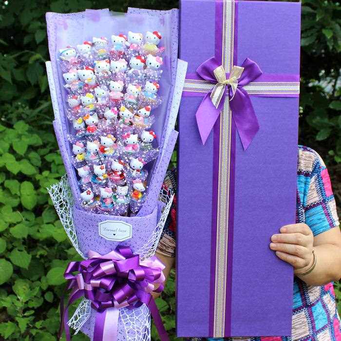 新款直销36只kat猫花束卡通花束精美礼盒送女友毕业生日礼物七夕