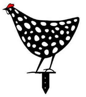 新款直销外贸乡村 田园鸡剪影铁艺花插地插剪影摆件 花园庭院园艺