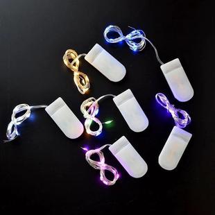 新款直销led纽扣灯串 纽扣电池盒铜线灯串彩灯串礼盒串灯装饰灯