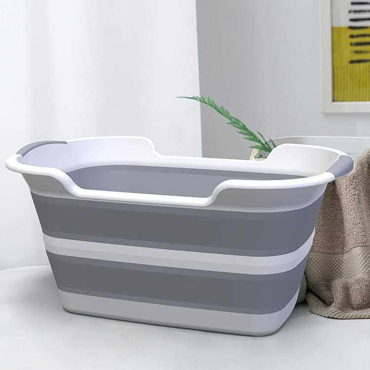 新款直销枯法师可折叠多功能浴盆折叠脏衣篮家用宠物洗澡盆杂物收
