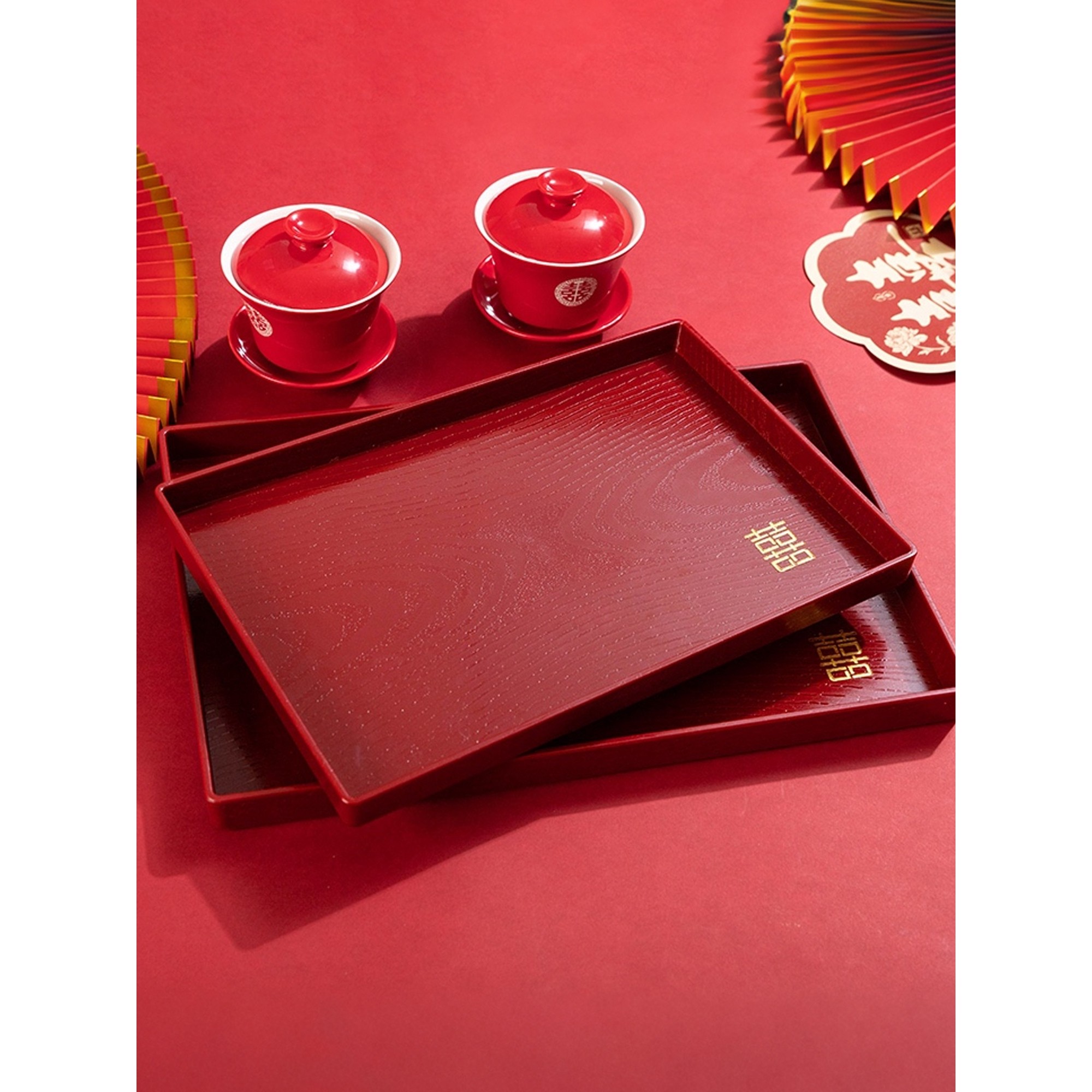 结婚敬茶托盘糖果盘零食盘订婚备婚婚礼用品大全大号红色喜盘套装,节庆用品/礼品,婚房装扮用品,淘宝优惠券,粉丝福利购,淘宝优惠卷
