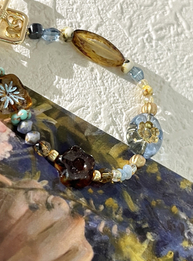 蓝藤｜原创捷克珠中古个性精致琉璃串珠手链