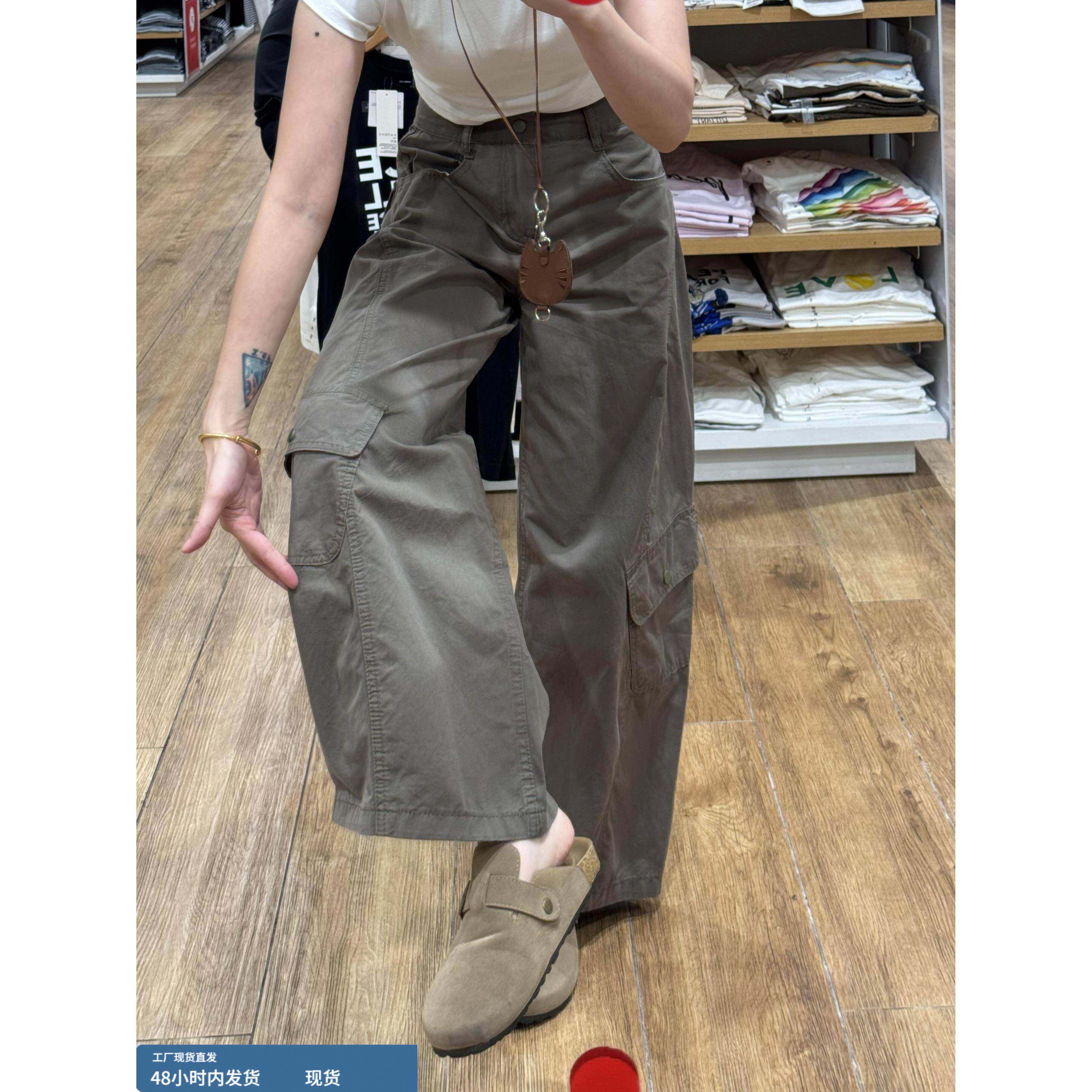 设计感休闲工装裤女秋季新款高腰宽松显瘦垂感百搭拖地弯刀阔腿裤,孕妇装/孕产妇用品/营养,套装,淘宝优惠券,粉丝福利购,淘宝优惠卷