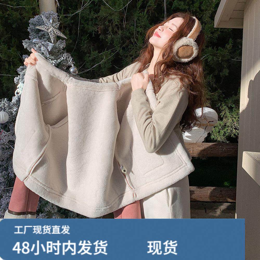 粉色短款皮毛一体羊羔毛外套女秋冬超火好看高级小众加绒加厚棉服,运动/瑜伽/健身/球迷用品,广场舞套装,淘宝优惠券,粉丝福利购,淘宝优惠卷