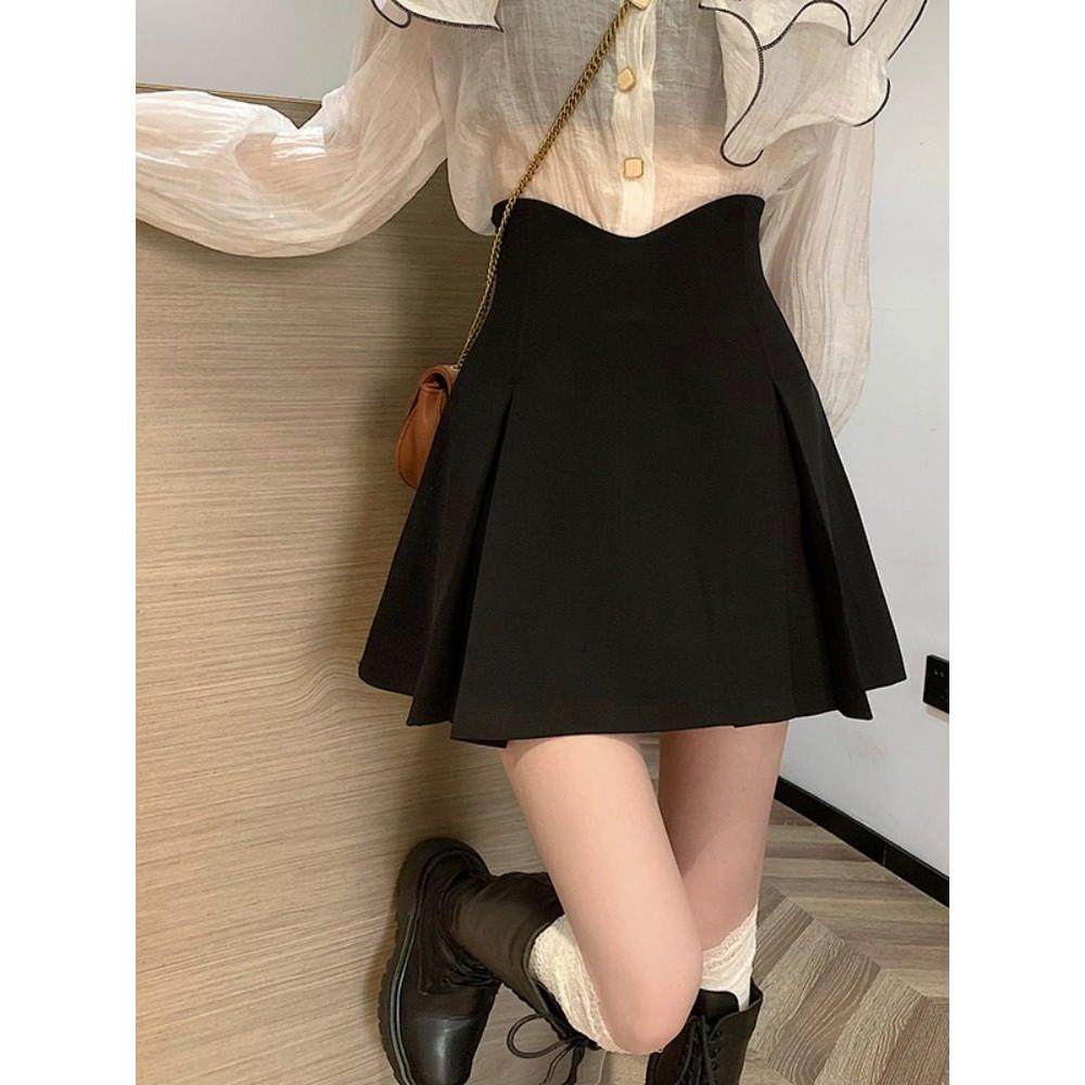 大码黑色花苞半身裙女秋季巨好看的短裙胖mm高腰显瘦a字百褶半裙,运动/瑜伽/健身/球迷用品,瑜伽短裙,淘宝优惠券,粉丝福利购,淘宝优惠卷