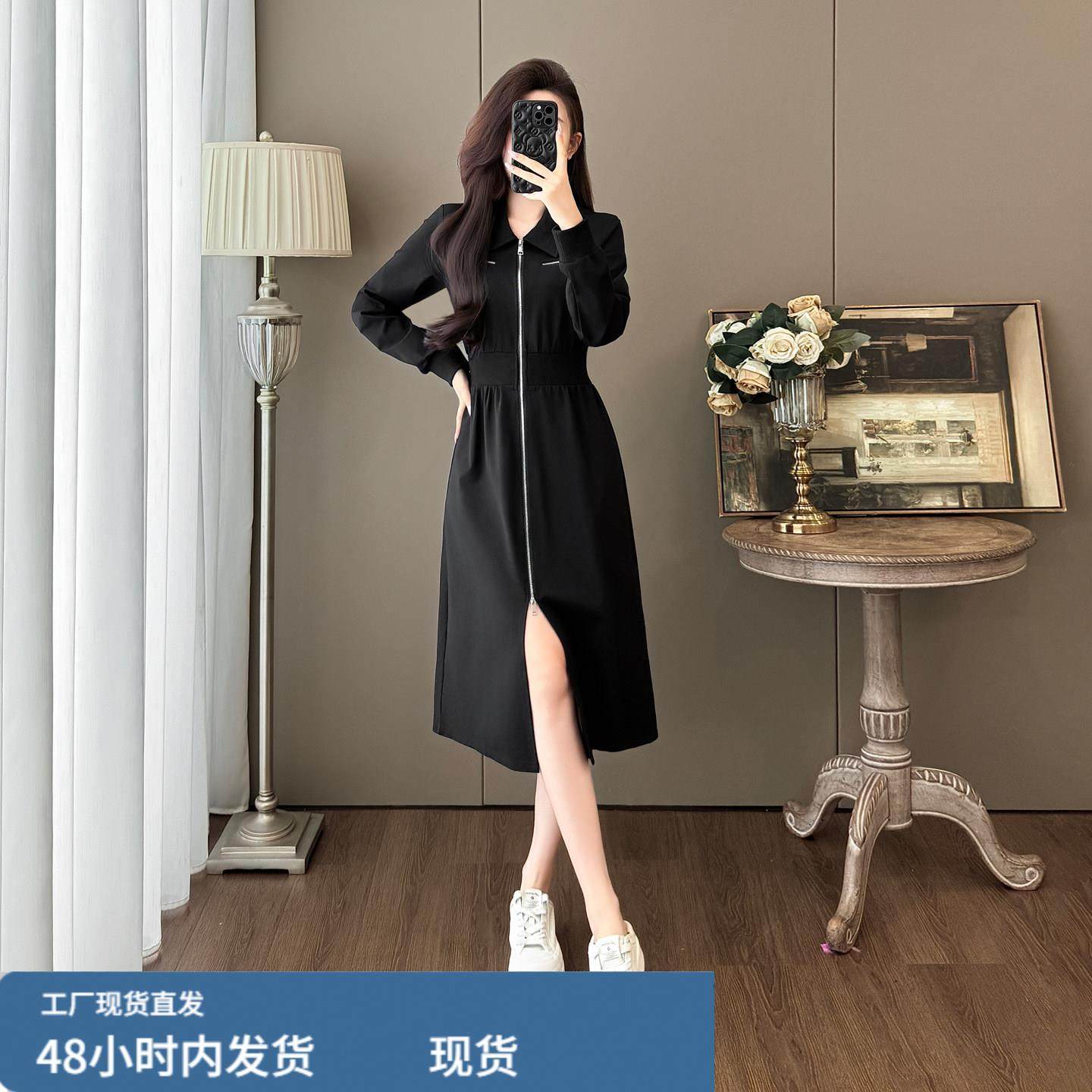 黑色秋冬赫本风连衣裙女2025新款收腰显瘦减龄今年流行爆款卫衣裙,运动/瑜伽/健身/球迷用品,瑜伽短裙,淘宝优惠券,粉丝福利购,淘宝优惠卷